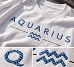 Aquarius Built Different Embroidery Oversized T-Shirt | LE BANCHO