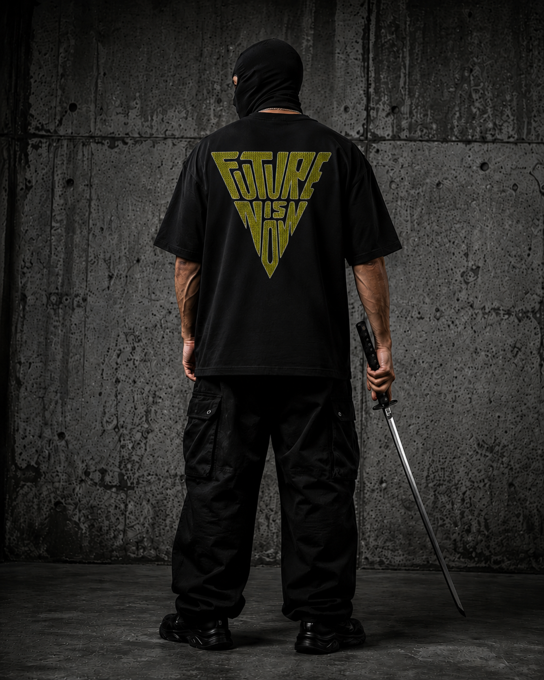Future Is Now Premium Oversized T-Shirt for Men | 240 GSM 100% Cotton Embroidered Typography Tee