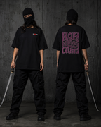 Hope Never Quits Premium Oversized Embroidered Typography T-Shirt for Women | 240 GSM 100% Cotton