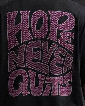 Hope Never Quits Premium Oversized T-Shirt for Men | 240 GSM 100% Cotton Embroidered Typography Tee