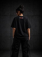 Hyperbolic Premium Oversized Embroidered Typography T-Shirt for Women | 240 GSM 100% Cotton