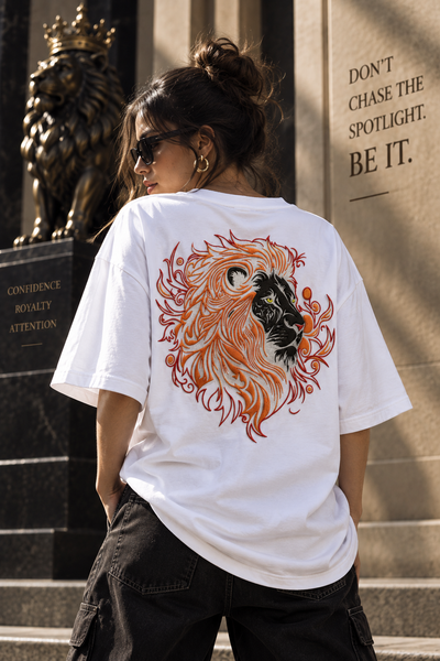 Leo Don't Chase the Spotlight Embroidery Oversized T-Shirt | LE BANCHO