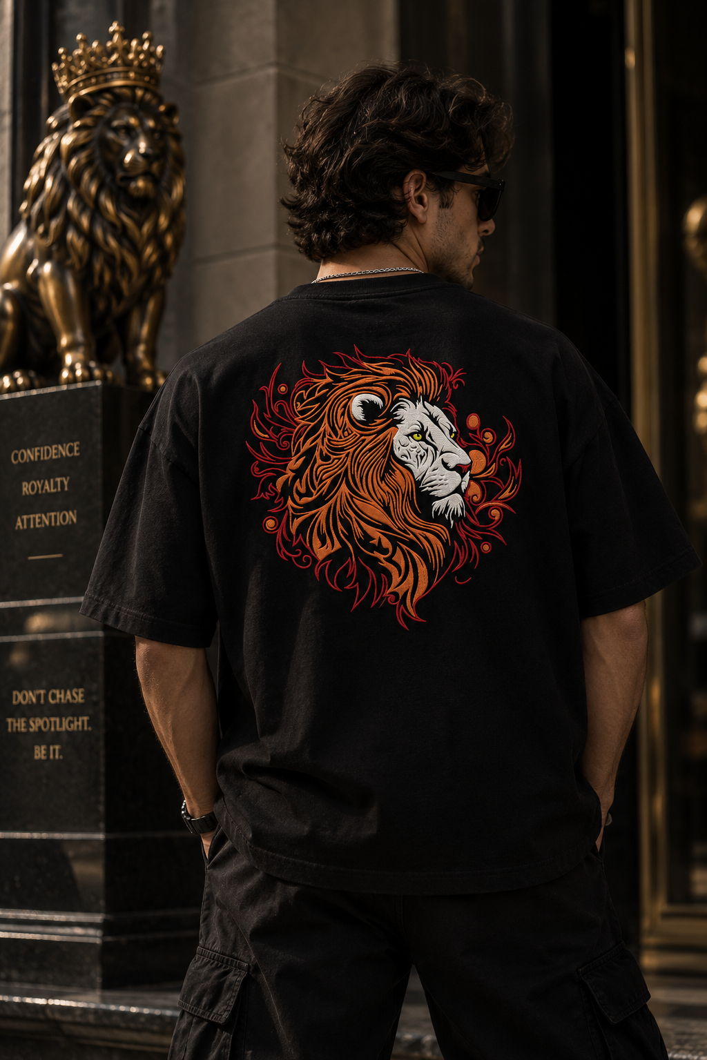 Leo Don't Chase the Spotlight Embroidery Oversized T-Shirt | LE BANCHO