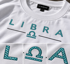 Libra Balanced Energy Unbalanced Style Embroidery Oversized T-Shirt | LE BANCHO