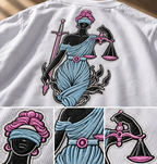 Libra Balanced Energy Unbalanced Style Embroidery Oversized T-Shirt | LE BANCHO