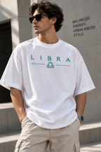 Libra Balanced Energy Unbalanced Style Embroidery Oversized T-Shirt | LE BANCHO