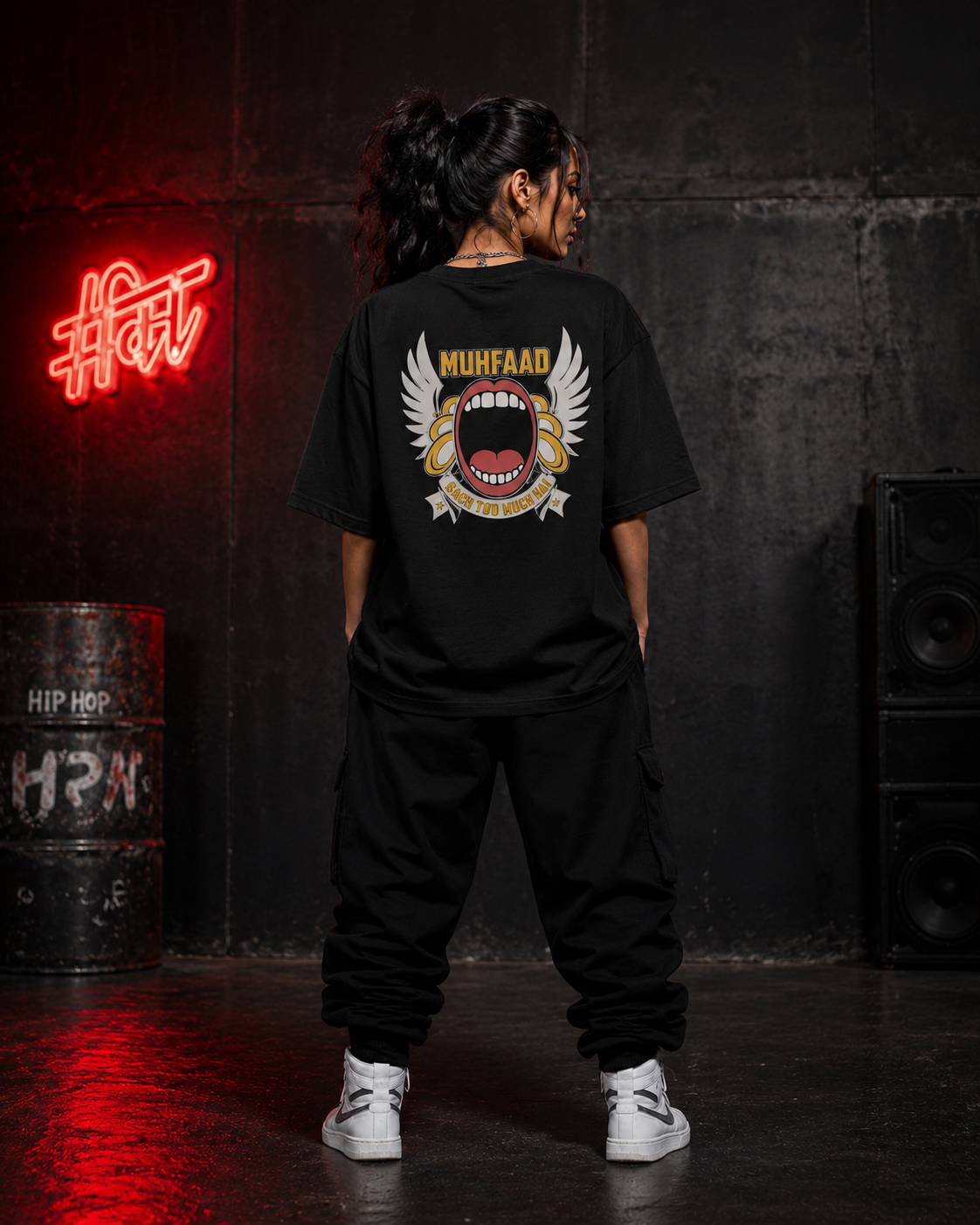 Muhfaad Premium Oversized T-Shirt for Women | 240 GSM Cotton Streetwear