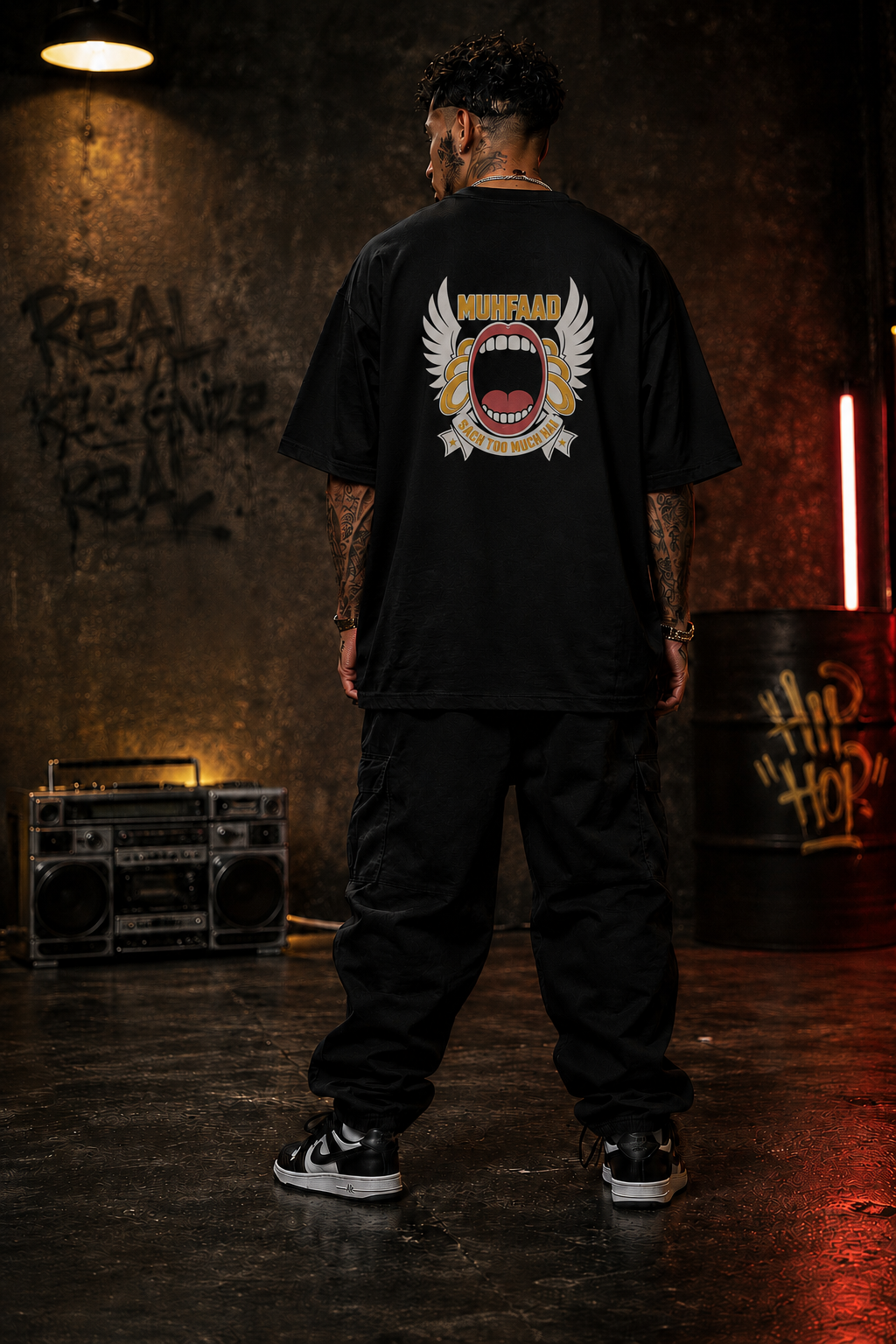 Muhfaad Premium Oversized T-Shirt for Men | 240 GSM Cotton Streetwear