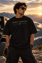Sagittarius Born to Roam Embroidery Oversized T-Shirt | LE BANCHO