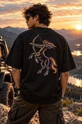 Sagittarius Born to Roam Embroidery Oversized T-Shirt | LE BANCHO
