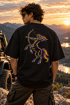 Sagittarius Born to Roam Embroidery Oversized T-Shirt | LE BANCHO