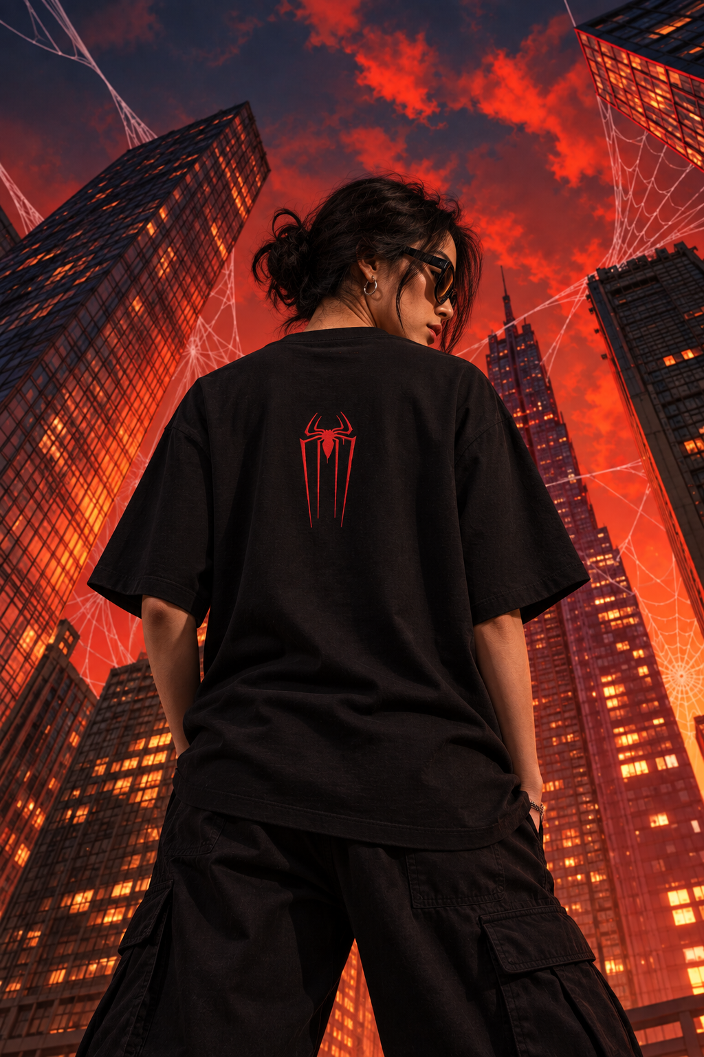 Women's Spider Embroidery Oversized T-Shirt | Limited Stock