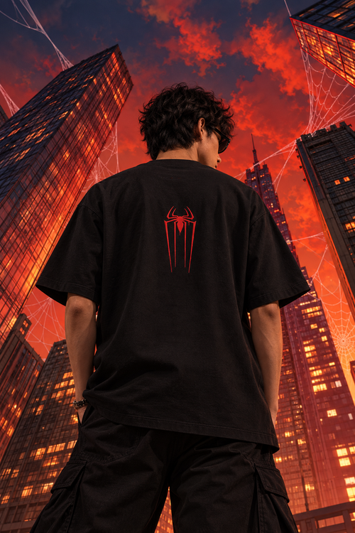Men's Spider Embroidery Oversized T-Shirt | Limited Stock