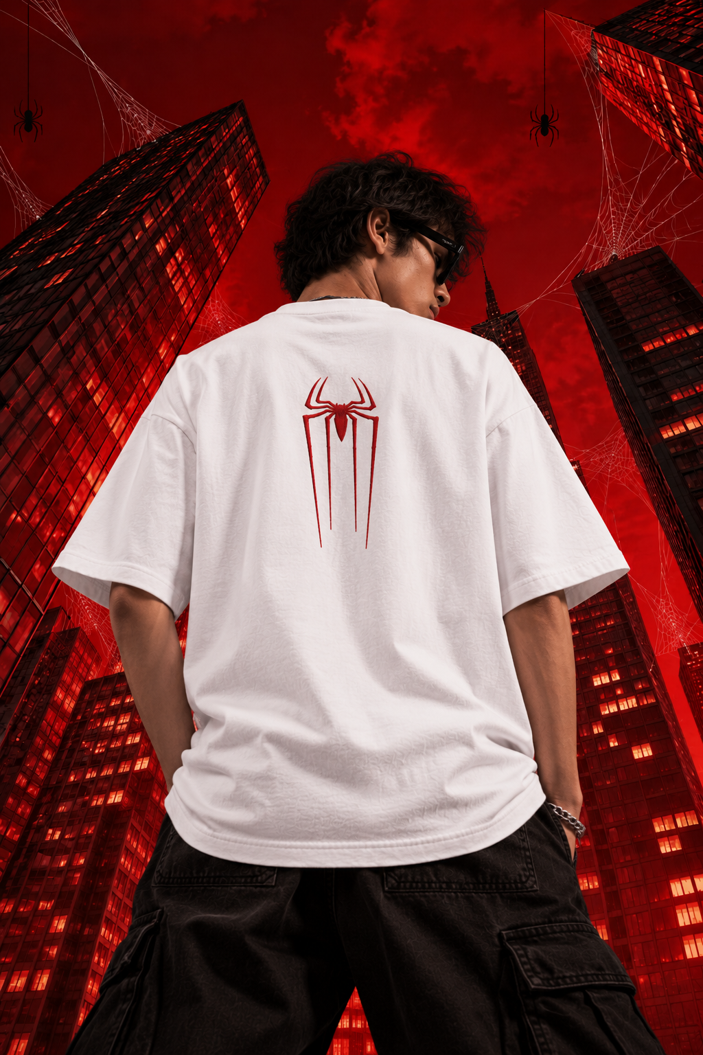Men's Spider Embroidery Oversized T-Shirt | Limited Stock