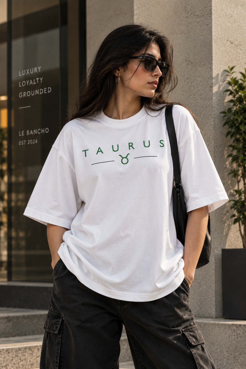 Taurus Slow Moves Expensive Energy Embroidery Oversized T-Shirt | Luxury Loyalty Grounded