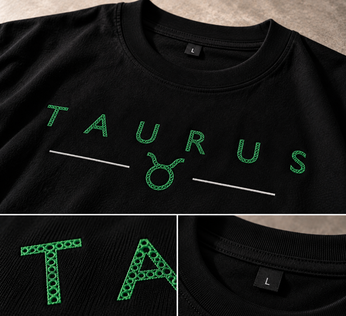 Taurus Slow Moves Expensive Energy Embroidery Oversized T-Shirt | Luxury Loyalty Grounded
