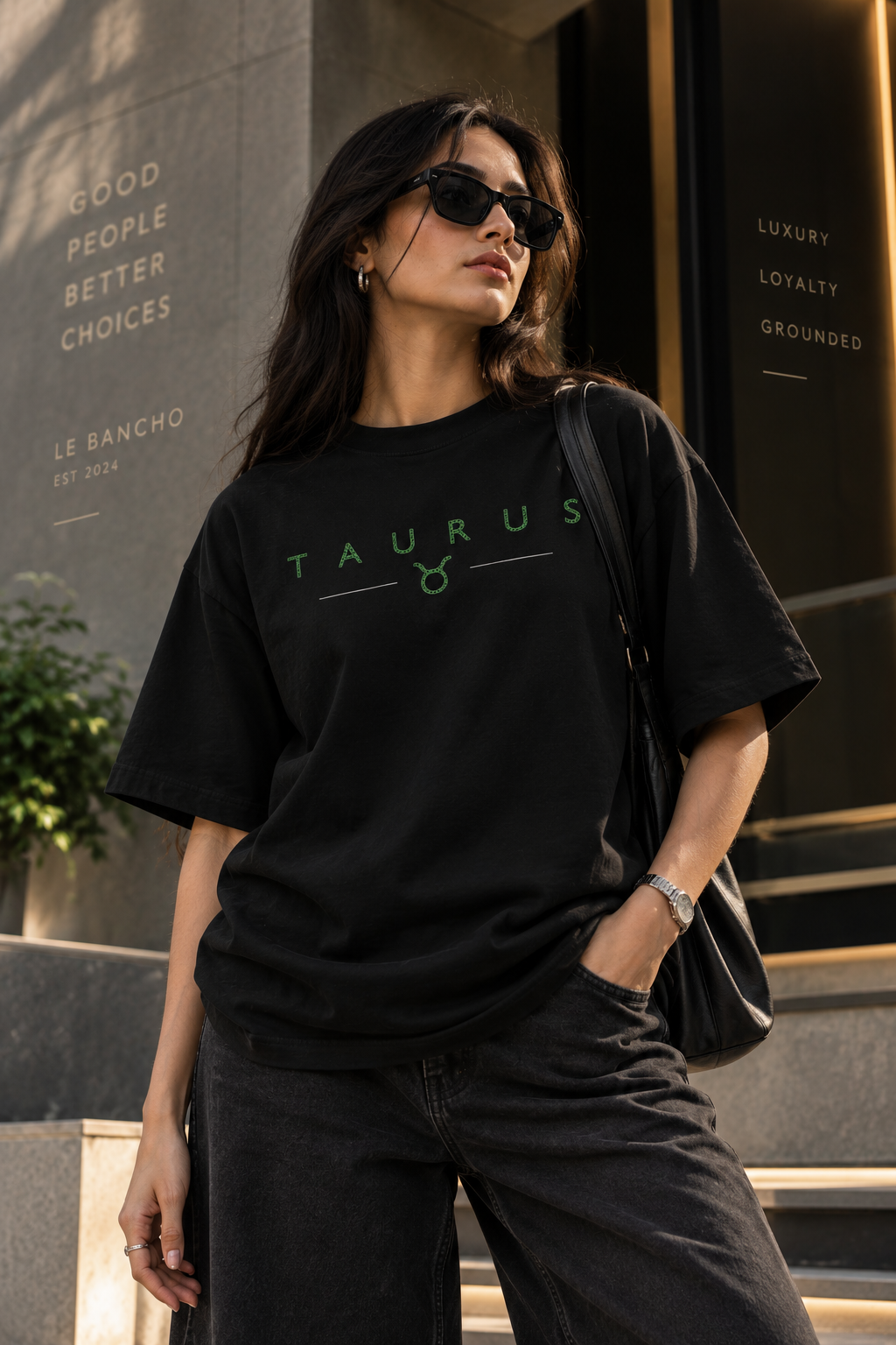 Taurus Slow Moves Expensive Energy Embroidery Oversized T-Shirt | Luxury Loyalty Grounded