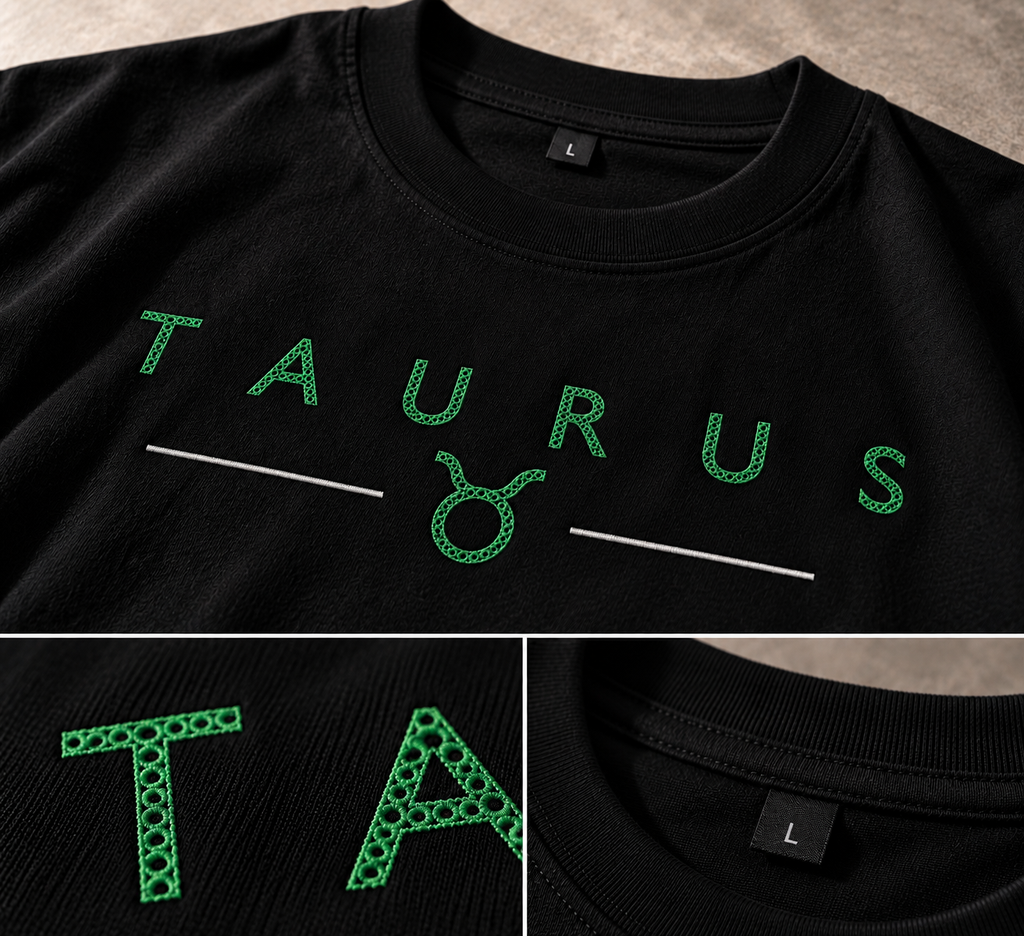 Taurus Slow Moves Expensive Energy Embroidery Oversized T-Shirt | Luxury Loyalty Grounded