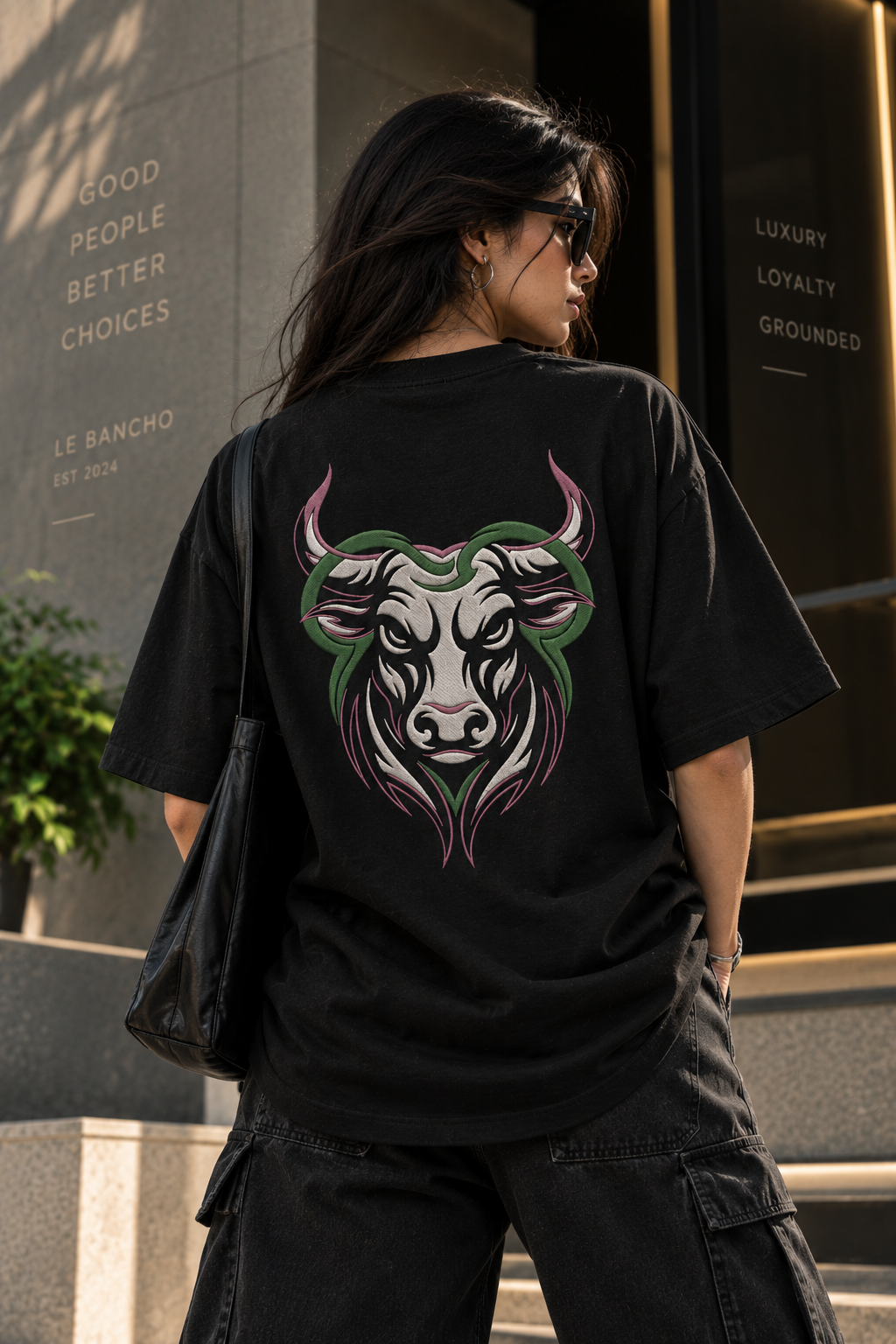 Taurus Slow Moves Expensive Energy Embroidery Oversized T-Shirt | Luxury Loyalty Grounded