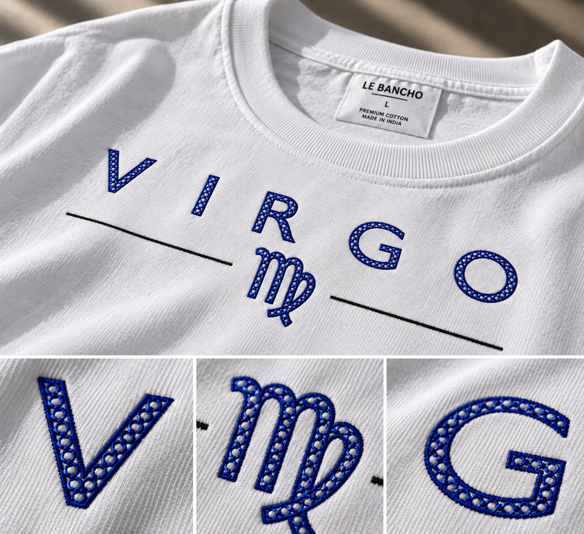 Virgo Perfection Is in the Details Embroidery Oversized T-Shirt | LE BANCHO
