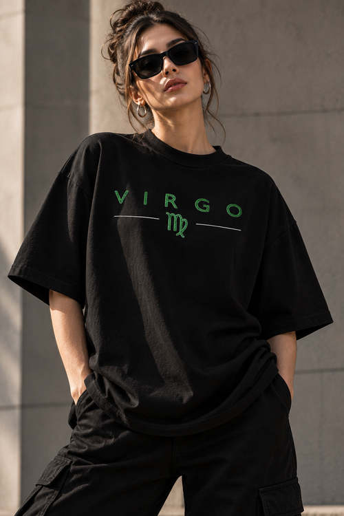 Virgo Perfection Is in the Details Embroidery Oversized T-Shirt | LE BANCHO