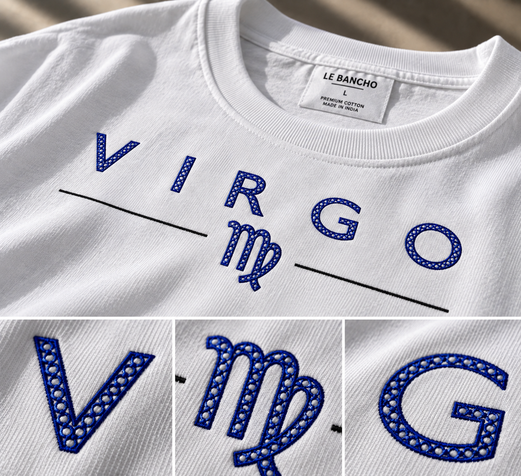 Virgo Perfection Is in the Details Embroidery Oversized T-Shirt | LE BANCHO